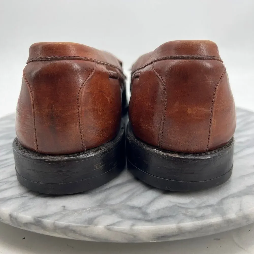 Allen Edmonds Mens 11A Narrow Shoe Brown Cody Tassel Loafers Slip On Woven Dress